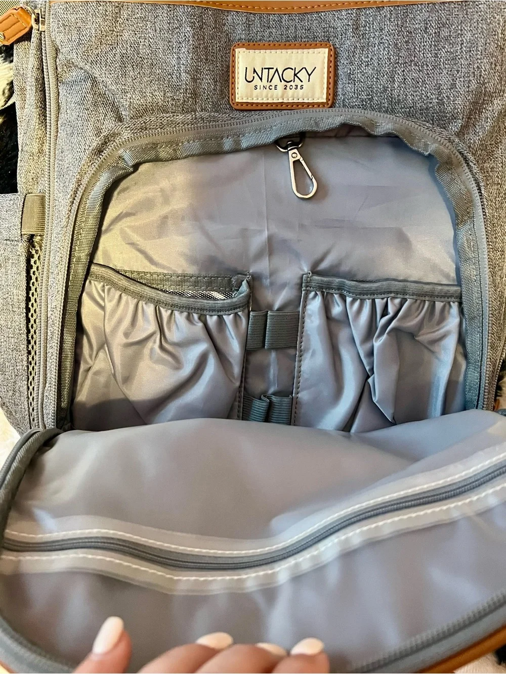 Gray Baby Diaper Backpack - Stylish Gray Baby Bag